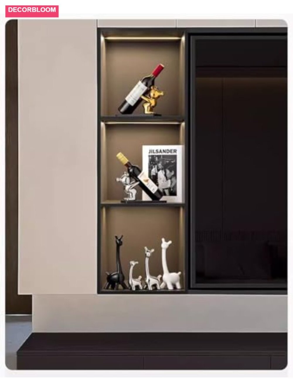 Wine Rack Single Bottle Holder Stand Resin Figurine Living Room Home Decor - Picture 6 of 6